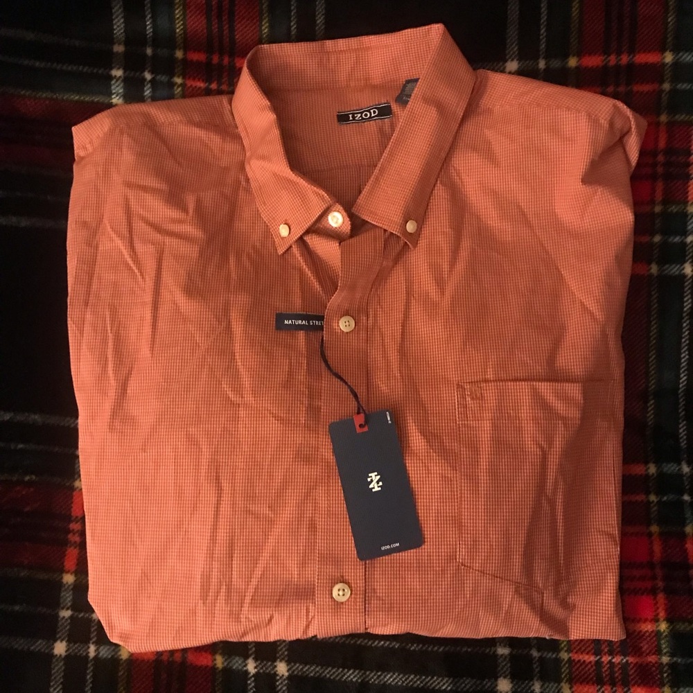 IZOD Advantage Performance dress/casual shirt long sleeve button-down plaid